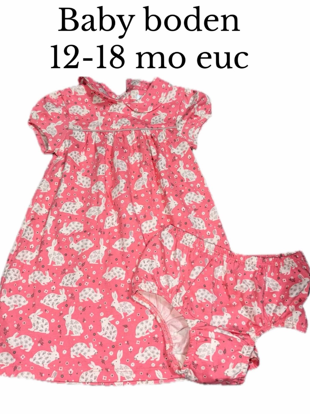 Baby boden bunny dress & bloomers